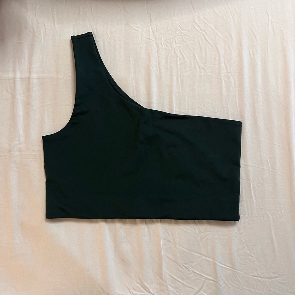 GF Collective Green One-Shoulder Top
